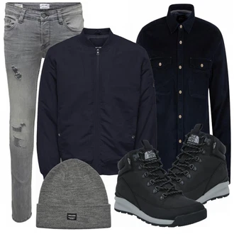 Outfit mit Blau Stiefel The North Face "Alltags Outfit"