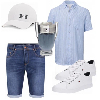 Outfit mit Grau/Weiß Sneaker/Leder Sneaker Tommy Hilfiger "Alltags Outfit"