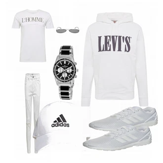 Outfit mit Weiß Hut Adidas Performance "Alltags Outfit"