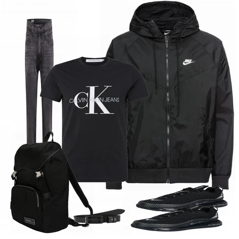 Schwarz Tasche Rucksack Calvin Klein kombinieren