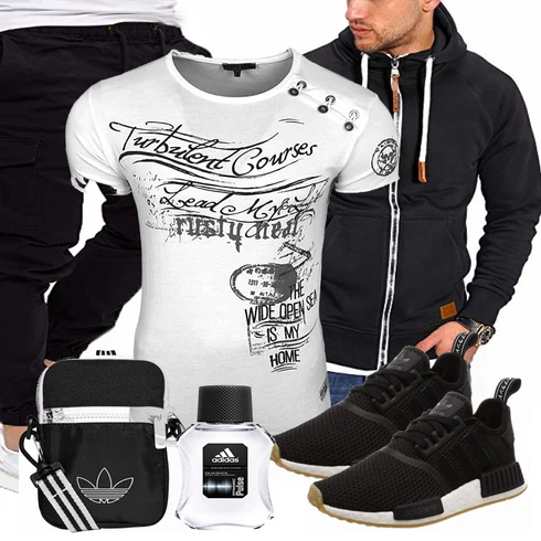 Grau T-Shirt Rusty Neal kombinieren mit Trachtenmode Adidas