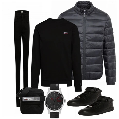 Schwarz Accessoire Uhr Hugo kombinieren