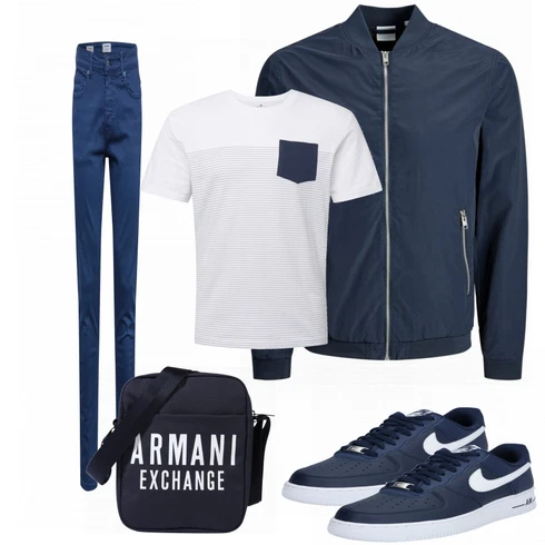 Schwarz/Blau SommerJacke Jack & Jones kombinieren
