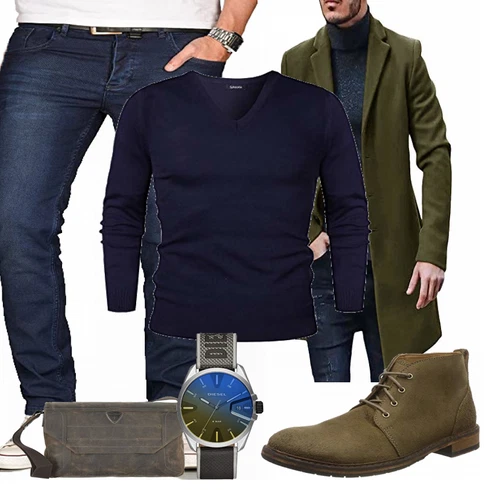 Grau/Blau Accessoire/Tasche Strellson kombinieren