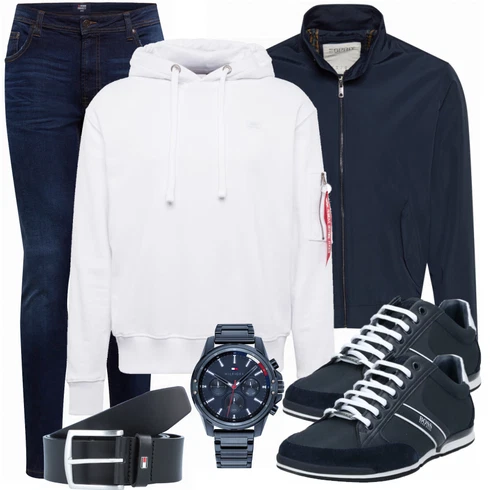 Blau Schuh Sneaker Boss kombinieren
