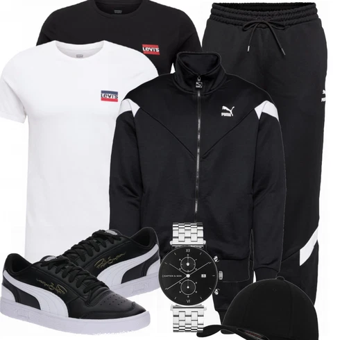 Schwarz Casual T-Shirt levi's kombinieren