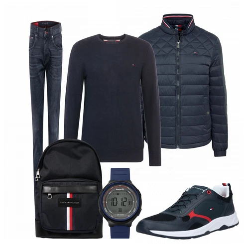 Schwarz Rucksack Tommy Hilfiger kombinieren