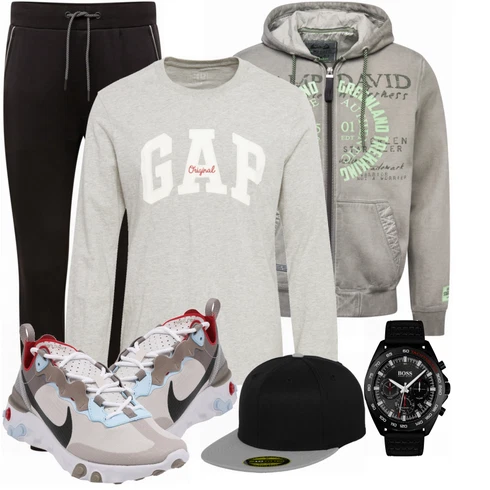 Grau Schuh Sneaker Nike Sportswear kombinieren