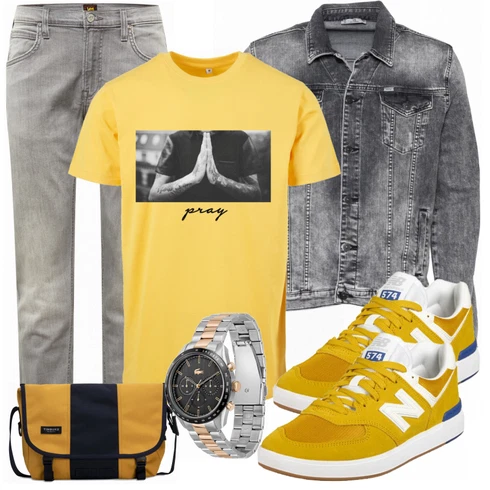 Gelb T-Shirt & Top T-Shirt Mister Tee kombinieren
