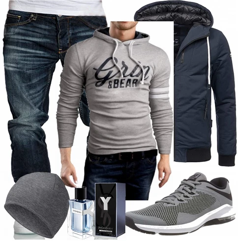Grau Hose Grin&Bear kombinieren