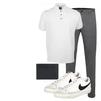 Outfit mit Grau Sneaker/Leder Sneaker Nike Sportswear "Alltags Outfit"