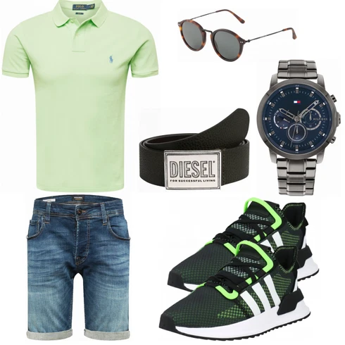 Weiß Sonnenbrille Kapten & Son kombinieren mit Blau Hemd Jack & Jones