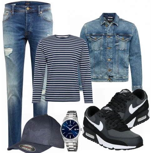 Grau Hoodie Sweatshirt Only & Sons kombinieren