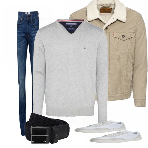 Blau Hose Große Größe Tommy Hilfiger kombinieren mit Sportschuh Nike Sportswear
