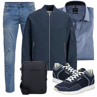 Outfit mit Blau Sneaker G-Star Raw "Alltags Outfit"