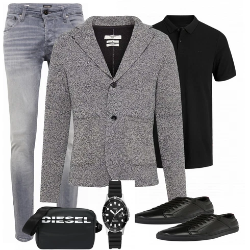 Schwarz Poloshirt Jack & Jones kombinieren