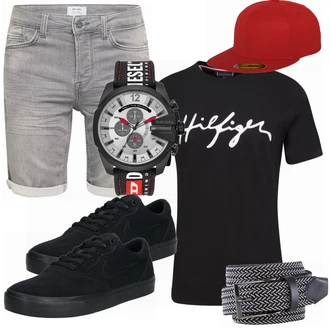 Outfit mit Blau T-Shirt Tommy Hilfiger Underwear "Alltags Outfit"