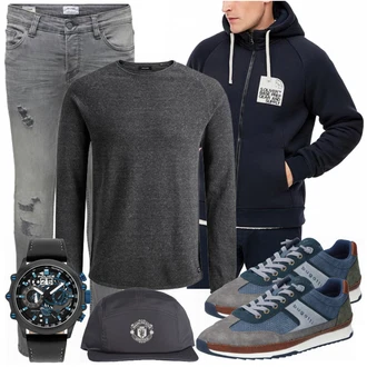 Outfit mit Blau Hut Adidas Performance "Alltags Outfit"
