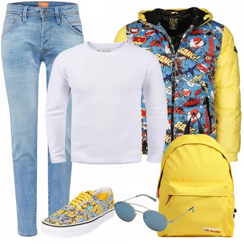 Gelb WinterJacke/Winter Parka Top Gun kombinieren