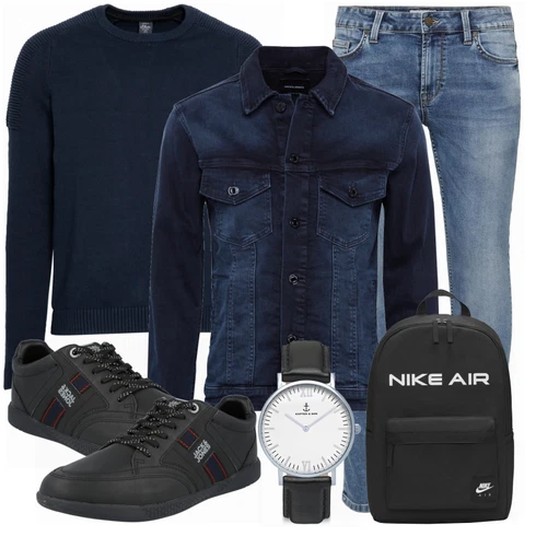 Weiß/Blau Hose Only & Sons kombinieren