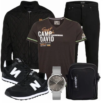 Outfit mit Schwarz Sneaker New Balance "Alltags Outfit"