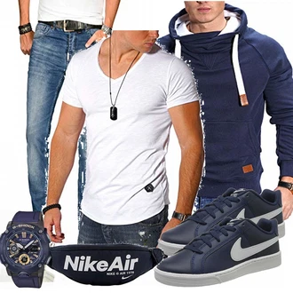 Outfit mit Blau Sneaker Nike "Alltags Outfit"