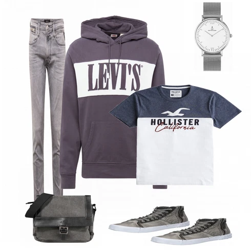Grau Sommer Schuh Replay kombinieren