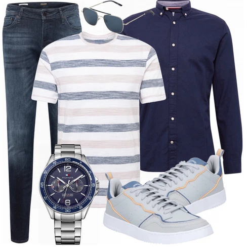 Weiß/Schwarz Hose Jack & Jones kombinieren