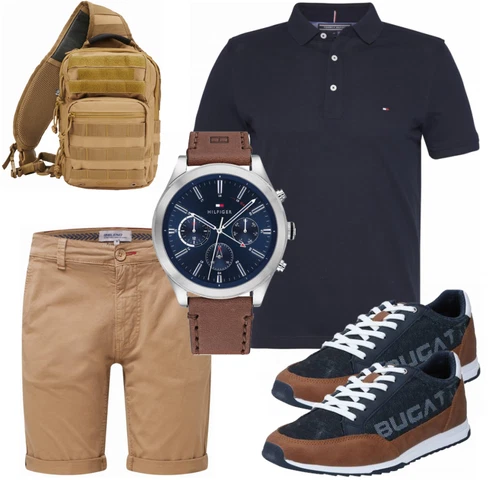 Schwarz Poloshirt Tommy Hilfiger kombinieren