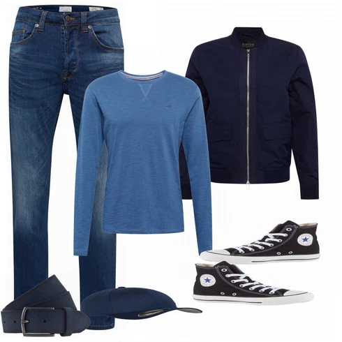 Blau Hut Flexfit kombinieren mit Schwarz Gürtel Vanzetti