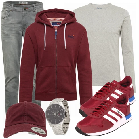 Rot Große Größe Sweatmode Superdry kombinieren mit Rot Sweatmode Superdry