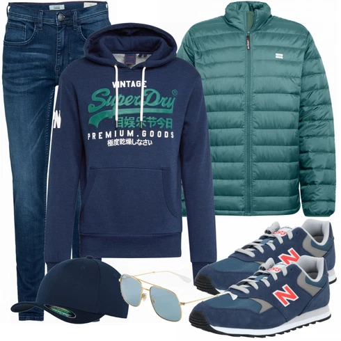 Schwarz/Grün/Türkis Sommerjacke levi's kombinieren
