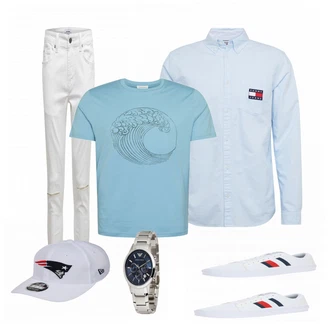 Outfit mit Weiß Sneaker Tommy Hilfiger "Alltagsoutfit"