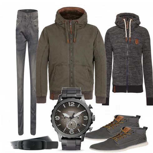 Grau Trachtenmode Timberland kombinieren mit Blau Gürtel G-Star Raw