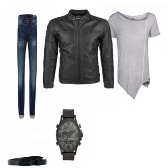 Outfit mit Schwarz Gürtel Diesel "AllTimeWinner"