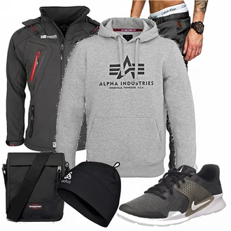 Outfit mit Blau Hut Odlo "Alpha Ind"