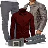 Dunkelbraune Lederjacken Outfits image