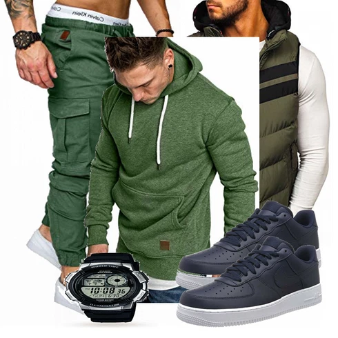 Schwarz Schuh Casio kombinieren