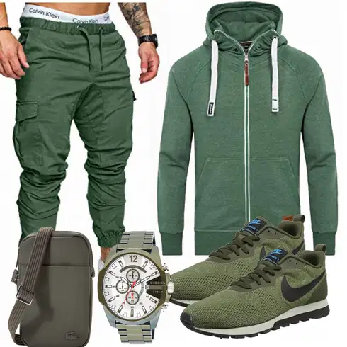 Grün/Dunkelgrün Hoodie Sport Sweatshirt/Ausgefallener Hoodie/Sweatjacke/Strick Hoodie/Kapuzenpullover Yazubi kombinieren