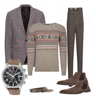 Outfit mit Rot Stiefel Camel Active "Ando"