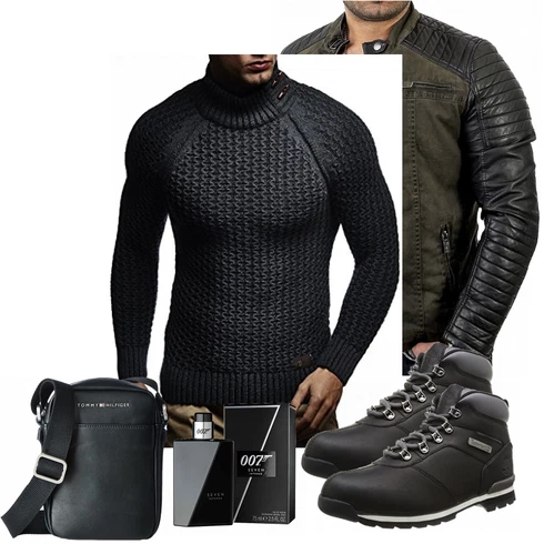 Blau/Schwarz Winter Parka Leif Nelson kombinieren