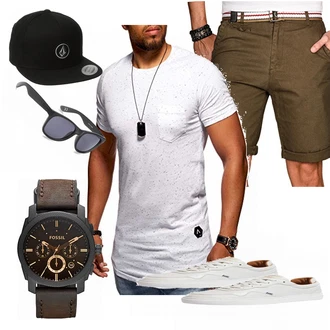 Outfit mit Blau Hut Volcom "Ataque"
