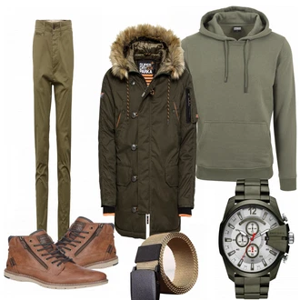 Outfit mit Schwarz WinterJacke Superdry "Austin"
