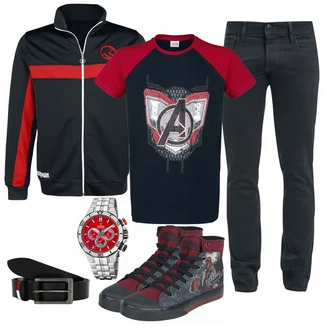 Outfit mit Mischfarben Sneaker "Avengers Shirt"
