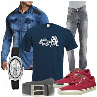 Outfit mit Rot Trachtenmode Vans "avi"