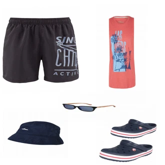 Outfit mit Blau Sandalen Crocs "Badesandalen fuer Herren"