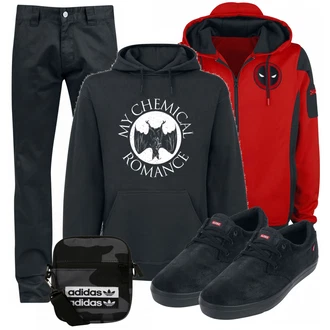 Outfit mit Rot Deadpool "Bat"