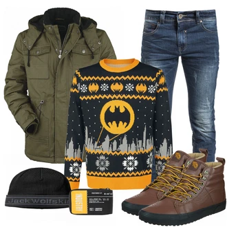 Outfit mit Blau Batman "Batkolaus"