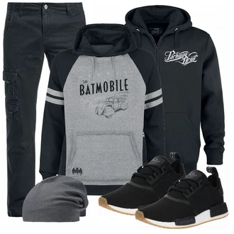 Outfit mit Weiß/Blau Schuh Sneaker Adidas Originals "Batman"