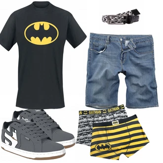 Outfit mit Rot Batman, Schwarz T-Shirt Batman "Batman Shirt"